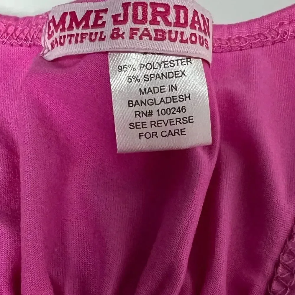 Emme Jordan Pink Cross Straps Tank Top-Size L